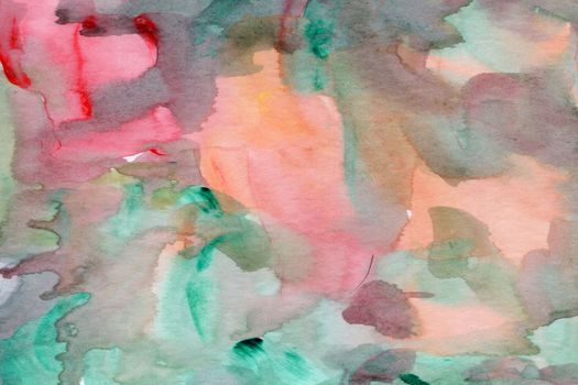 Hand drawn watercolor green red texture . High quality illustration