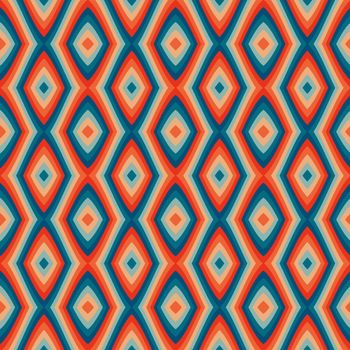 Retro kaleidoscope pattern in the style of the 70s and 60s. Geometric vintage pattern