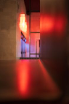 Abstract view of restaurant or club interior lights with copy space.