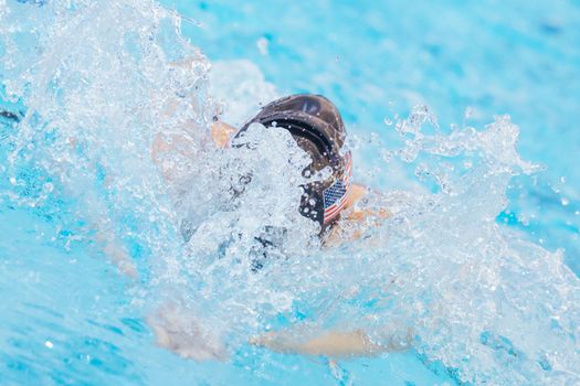 MELBOURNE, AUSTRALIA - DECEMBER 16: Kate DOUGLASS (USA) on her way to winning the Women's 200m Breastroke at the 2022 FINA World Short Course Swimming Championships at Melbourne Sports and Aquatic Centre on December 16, 2022 in Melbourne, Australia