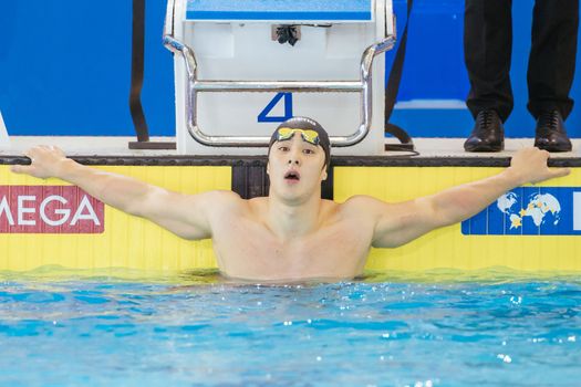 MELBOURNE, AUSTRALIA - DECEMBER 16: Daiya SETO (JPN) wins the Men's 200m Breaststroke final at the 2022 FINA World Short Course Swimming Championships at Melbourne Sports and Aquatic Centre on December 16, 2022 in Melbourne, Australia