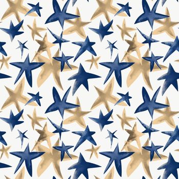 festive pattern with golden and blue stars .Christmas stars background