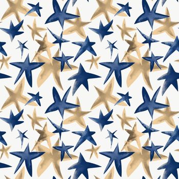 festive pattern with golden and blue stars .Christmas stars background