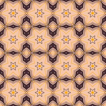 Retro kaleidoscope pattern in the style of the 70s and 60s. Geometric vintage pattern