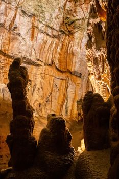 Karst outgrowths in the cave Postojnska-Jama in Slovenia.