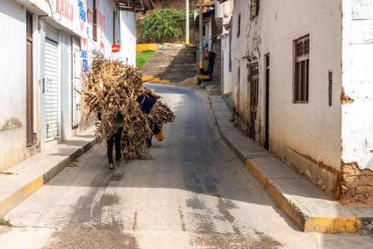 Peru - September 19, 2022: street of the Peruvian countryside in South America. 