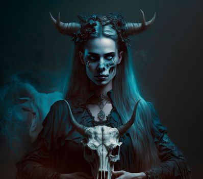 Gothic woman in fantasy style. High quality illustration