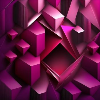 Panton next year, magenta, neon geometric shapes, background. High quality illustration