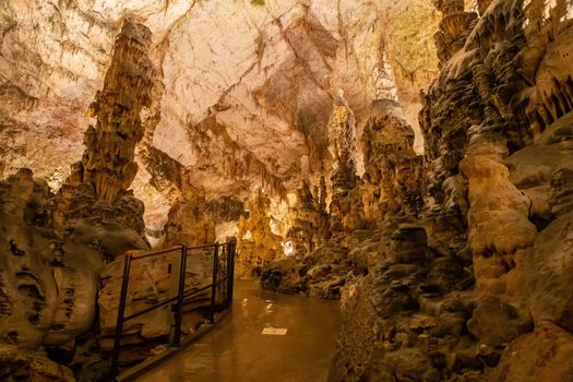 Karst Cave Postojnska-Jama formed by the Pivka river in Slovenia.