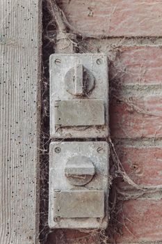 Old cobweb-covered switches in the factory. 