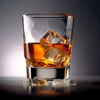 Whiskey on the rocks. High quality illustration
