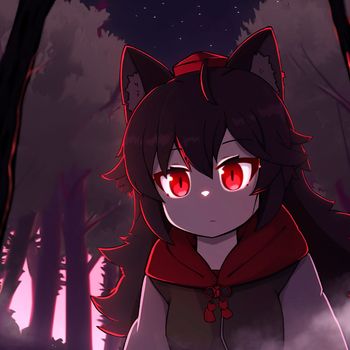 Girl with red eyes in anime style . High quality illustration