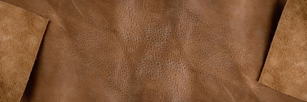 Texture of brown leather. Texture of natural brown leather. Background for design or project.