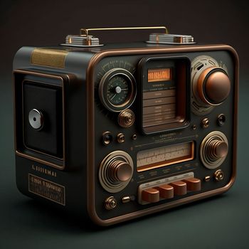 A non-existent model of a vintage audio player. High quality illustration