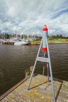 Signal rocket on the pier in Denmark.