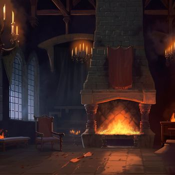 Fireplace illustration. High quality illustration
