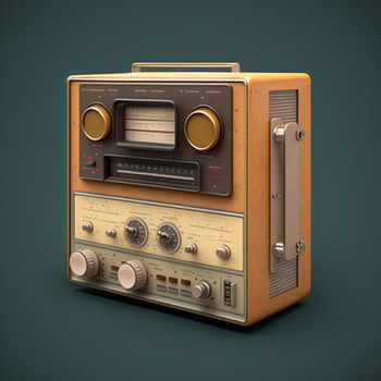 A non-existent model of a vintage audio player. High quality illustration