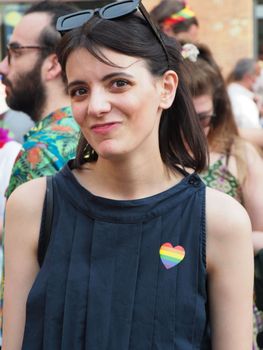 Cremona Pride, a rainbow city. The streets crowded with people celebrating on the day dedicated to claiming the rights of the LGBTQIA community.