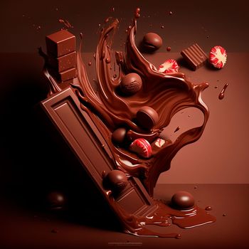 illustration of beautiful chocolate platter. High quality illustration