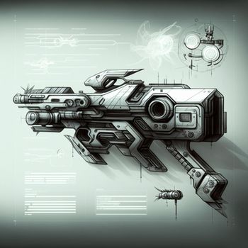 Sketch of a futuristic weapon. High quality illustration