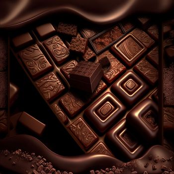 illustration of beautiful chocolate platter. High quality illustration