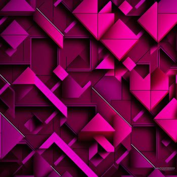 Panton next year, magenta, neon geometric shapes, background. High quality illustration