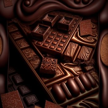 illustration of beautiful chocolate platter. High quality illustration