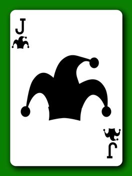 A Black Joker playing card with clipping path to remove background and shadow 3d illustration
