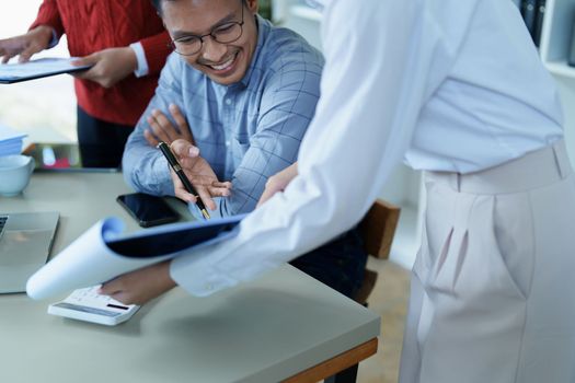 Asian entrepreneurs and business people meeting in a conference room in business planning, financial budget and investment risk assessment to analyze customer groups to increase company growth.