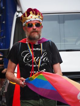 Cremona Pride, a rainbow city. The streets crowded with people celebrating on the day dedicated to claiming the rights of the LGBTQIA community.