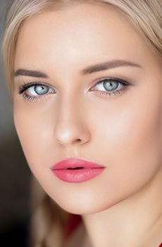 Beauty, makeup and skincare, face portrait of beautiful woman with braided hairstyle and natural make-up and perfect skin for luxury wellness cosmetics, fashion look and glamour style