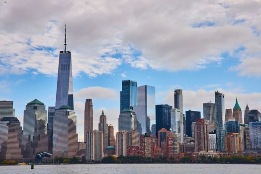 Image of Stunning New York City skyline viewed from New Jersey