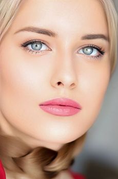 Beauty, makeup and skincare, face portrait of beautiful woman with braided hairstyle and natural make-up and perfect skin for luxury wellness cosmetics, fashion look and glamour style