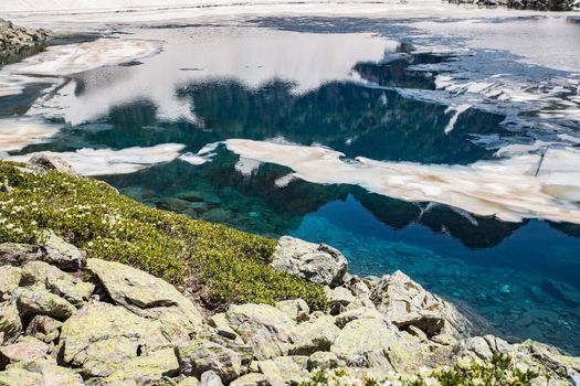 Alpine Lake in Caucasus Mountains