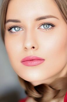 Beauty, makeup and skincare, face portrait of beautiful woman with braided hairstyle and natural make-up and perfect skin for luxury wellness cosmetics, fashion look and glamour style