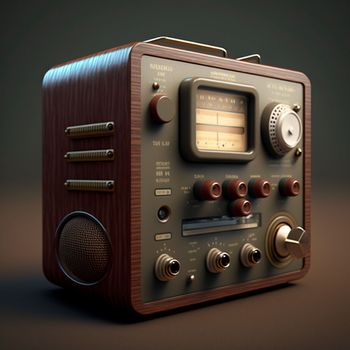 A non-existent model of a vintage audio player. High quality illustration