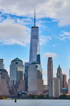 Image of Beautiful detail of New York City skyline viewed from New Jersey