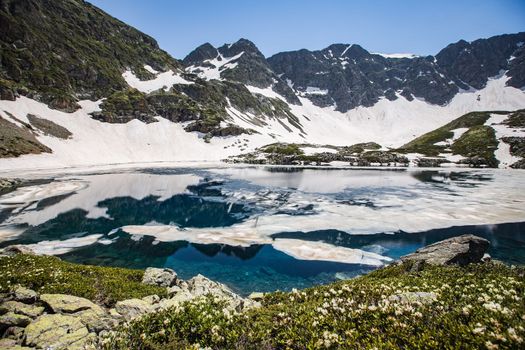 Alpine Lake in Caucasus Mountains