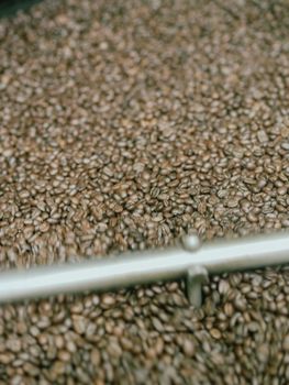 brown roasted coffee beans macro closeup making the blend series