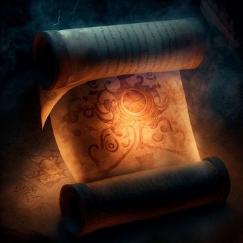 Ancient Magic List. High quality illustration