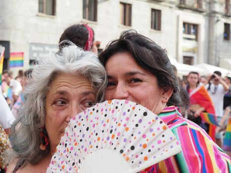 Cremona Pride, a rainbow city. The streets crowded with people celebrating on the day dedicated to claiming the rights of the LGBTQIA community.