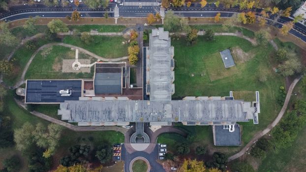 Salsomaggiore terme town oanorama drone view