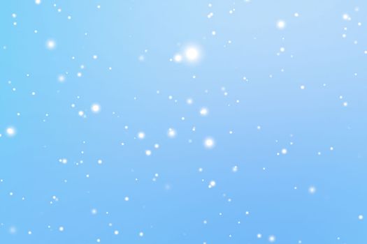 Winter holidays and wintertime background, white snow falling on blue backdrop, snowflakes bokeh and snowfall particles as abstract snowing scene for Christmas and snowy holiday design. High quality 4k footage