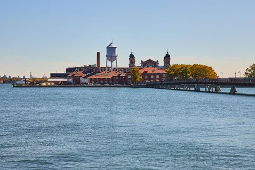 Image of New Jersey Liberty State Park Ellis Island from coast