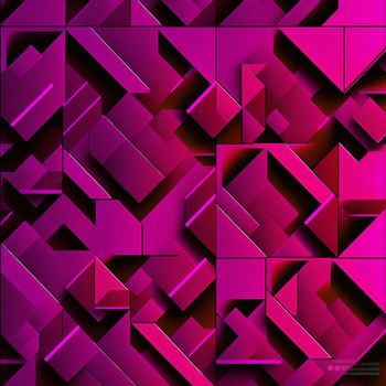 Panton next year, magenta, neon geometric shapes, background. High quality illustration