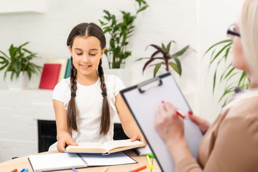 Cute little girl at child psychologist's office