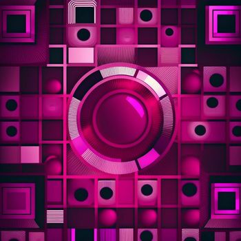 Panton next year, magenta, neon geometric shapes, background. High quality illustration