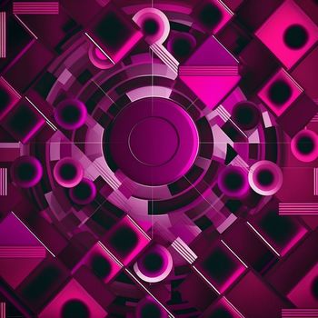 Panton next year, magenta, neon geometric shapes, background. High quality illustration