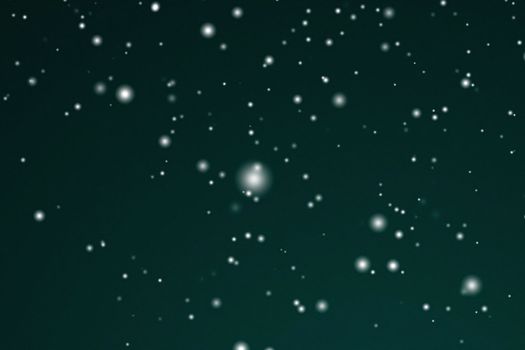 Winter holidays and wintertime background, white snow falling on festive green backdrop, snowflakes bokeh and snowfall particles as abstract snowing scene for Christmas and snowy holiday design. High quality 4k footage