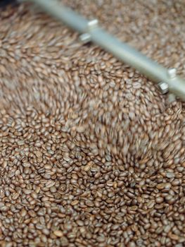 brown roasted coffee beans macro closeup making the blend series